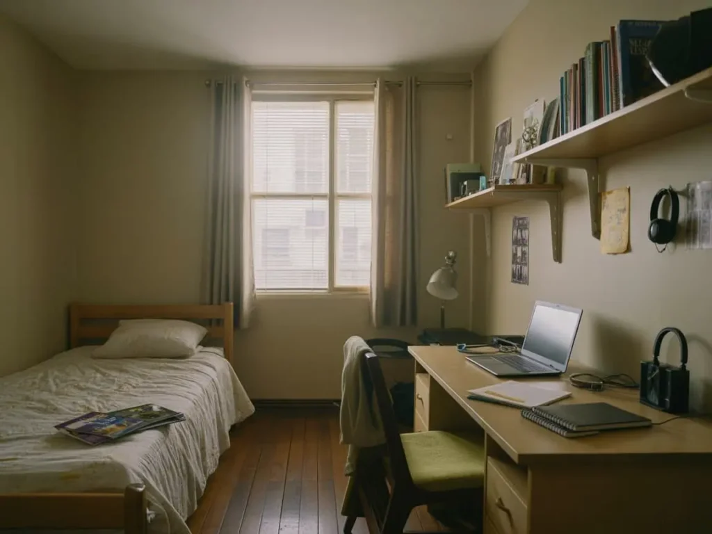 Dormitorio funcional con zona de estudio tras creacion de habitacion adicional con tabiques de pladur